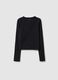 Girls' black long-sleeve cotton blend slim fit top_3