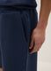 Regular fit blue stretch cotton bermuda shorts_3