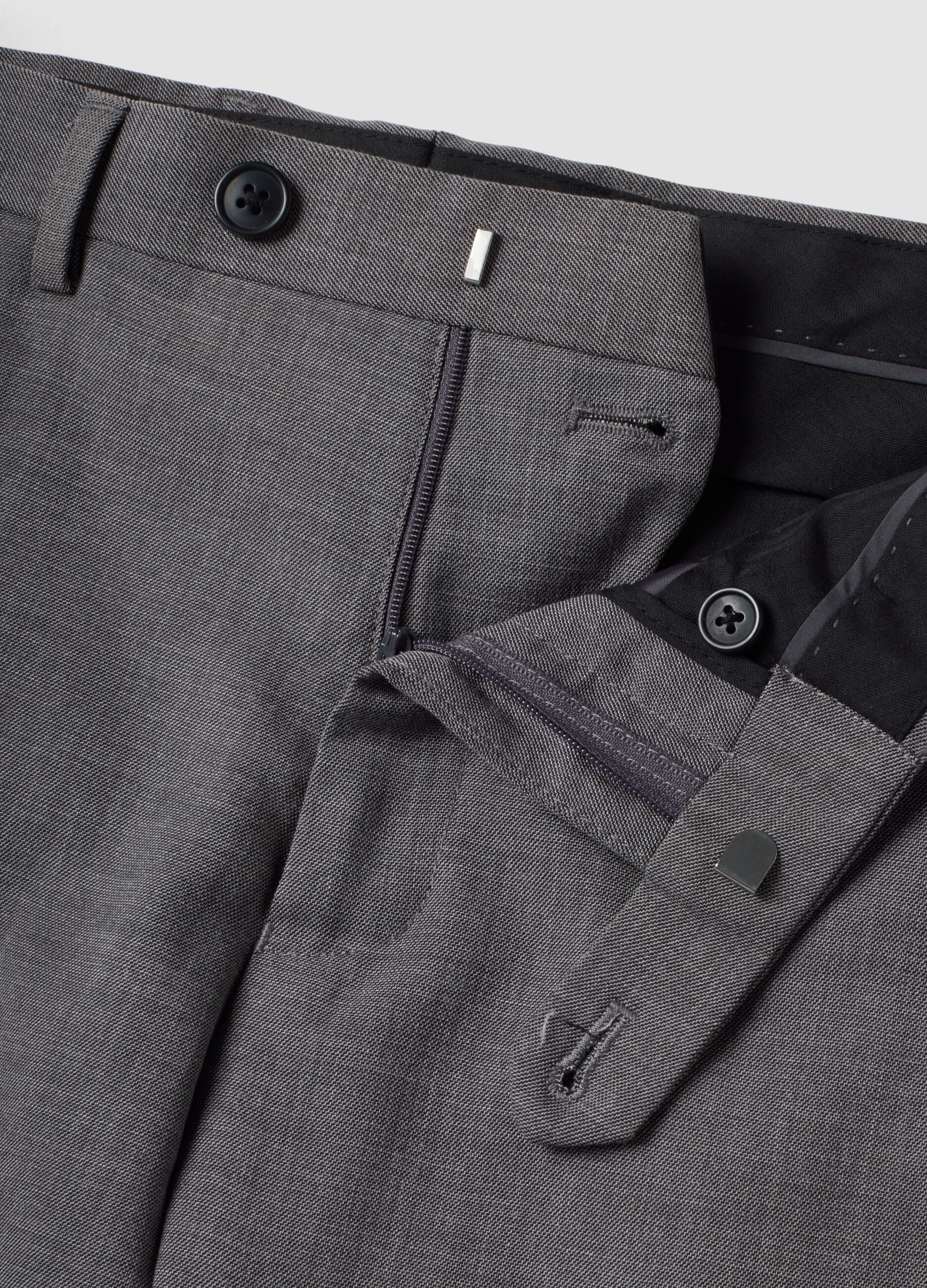 Pantaloni formali grigi in viscosa elasticizzata slim fit
