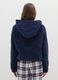Blue Sherpa Hoodie with Half Zip and Regular Fit_2