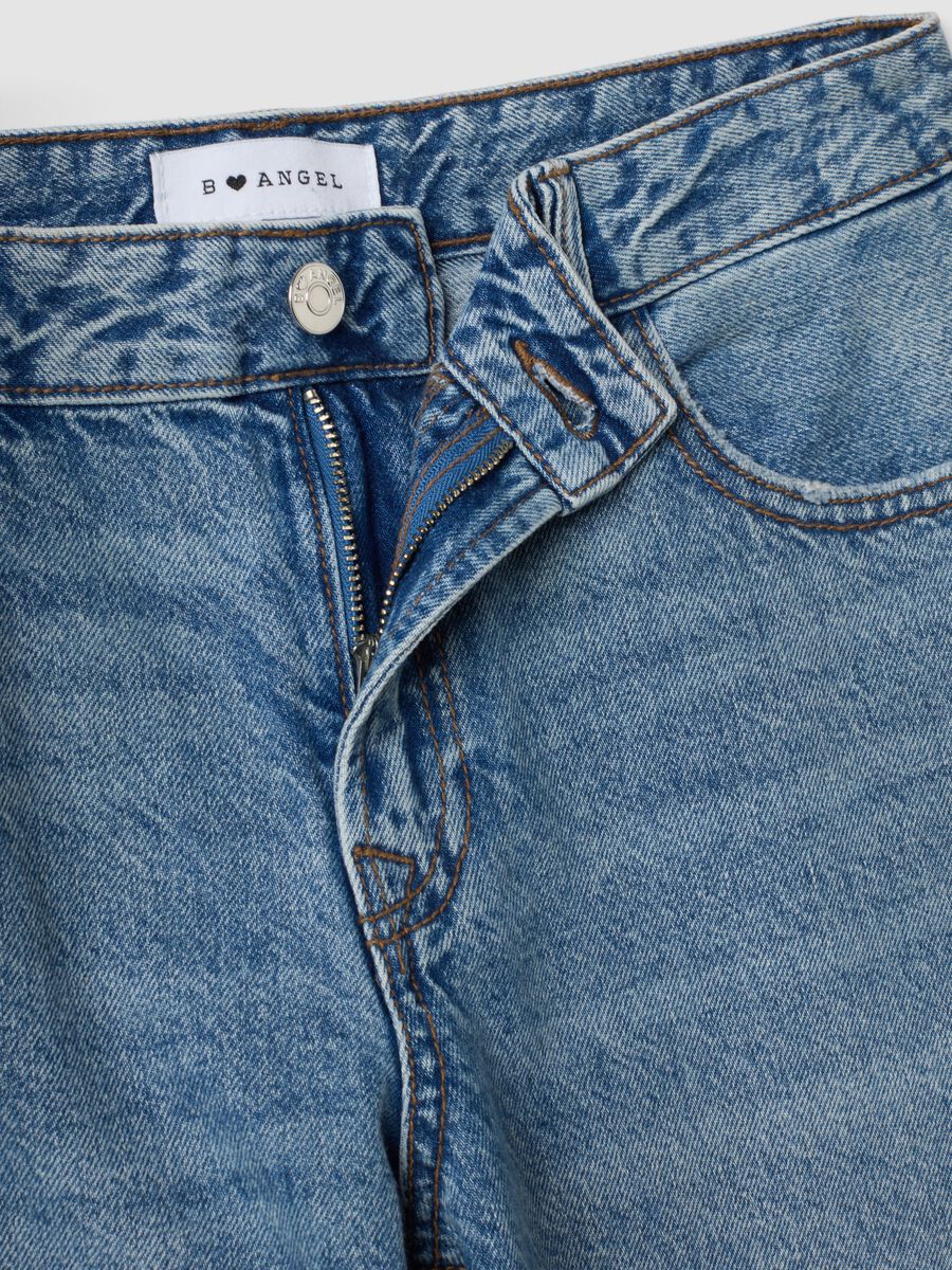 Light Blue Denim Wide-Leg Jeans in 100% Cotton_2