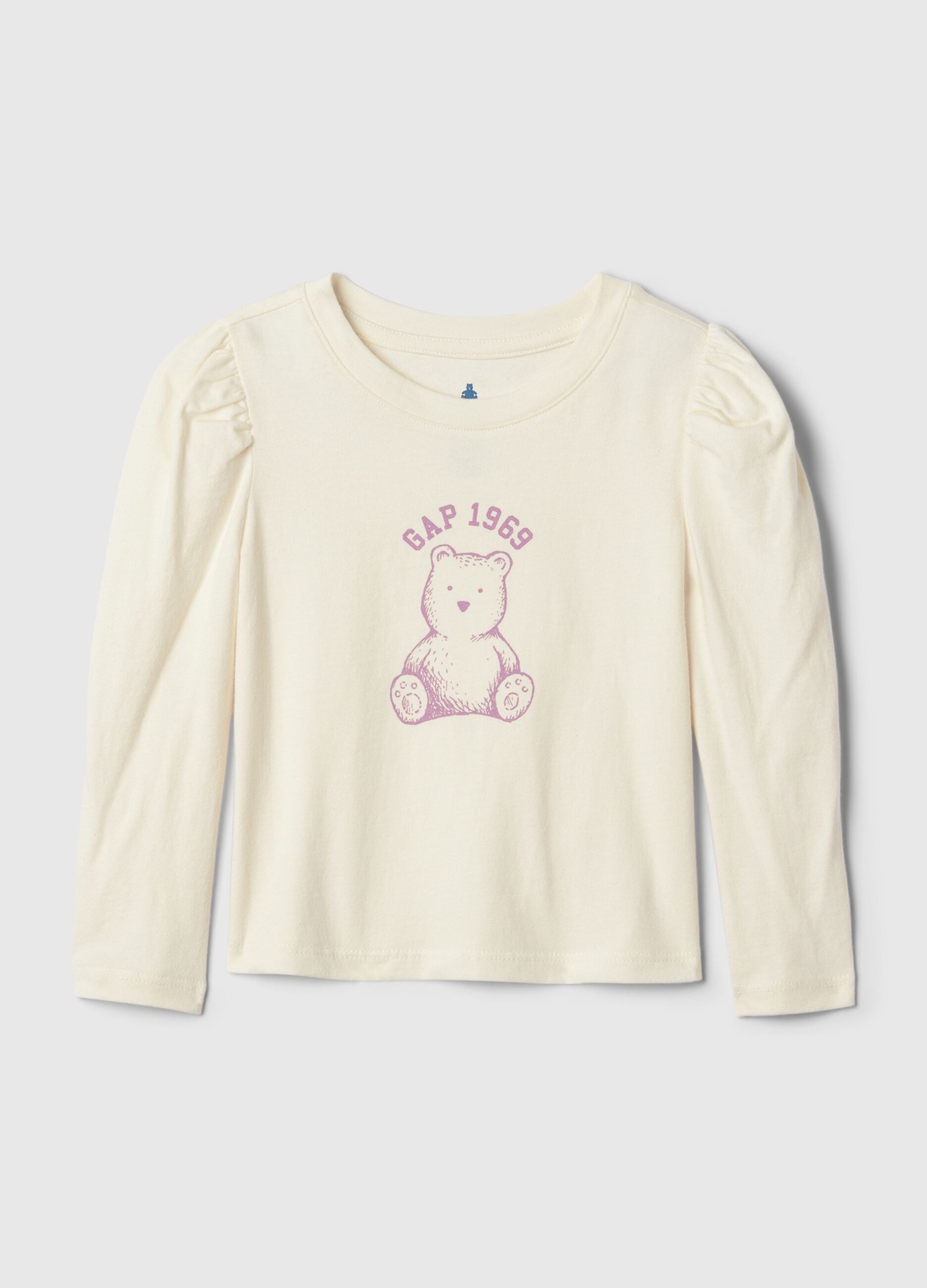 Long-sleeved T-shirt with teddy bear print