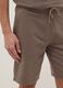 Brown cotton blend regular fit shorts_3