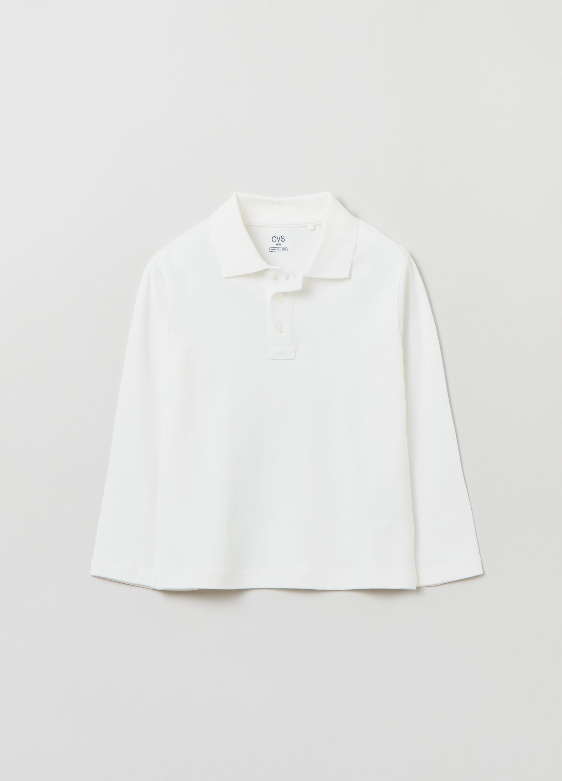 Long-sleeved cotton polo shirt_0