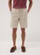 Beige linen and cotton blend chino shorts_1