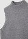 Grey regular fit sleeveless turtleneck top_5