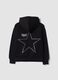 Black cotton-blend hoodie for girls, regular fit_5