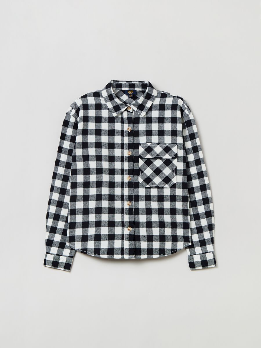 Cotton shirt with chequered pattern_0