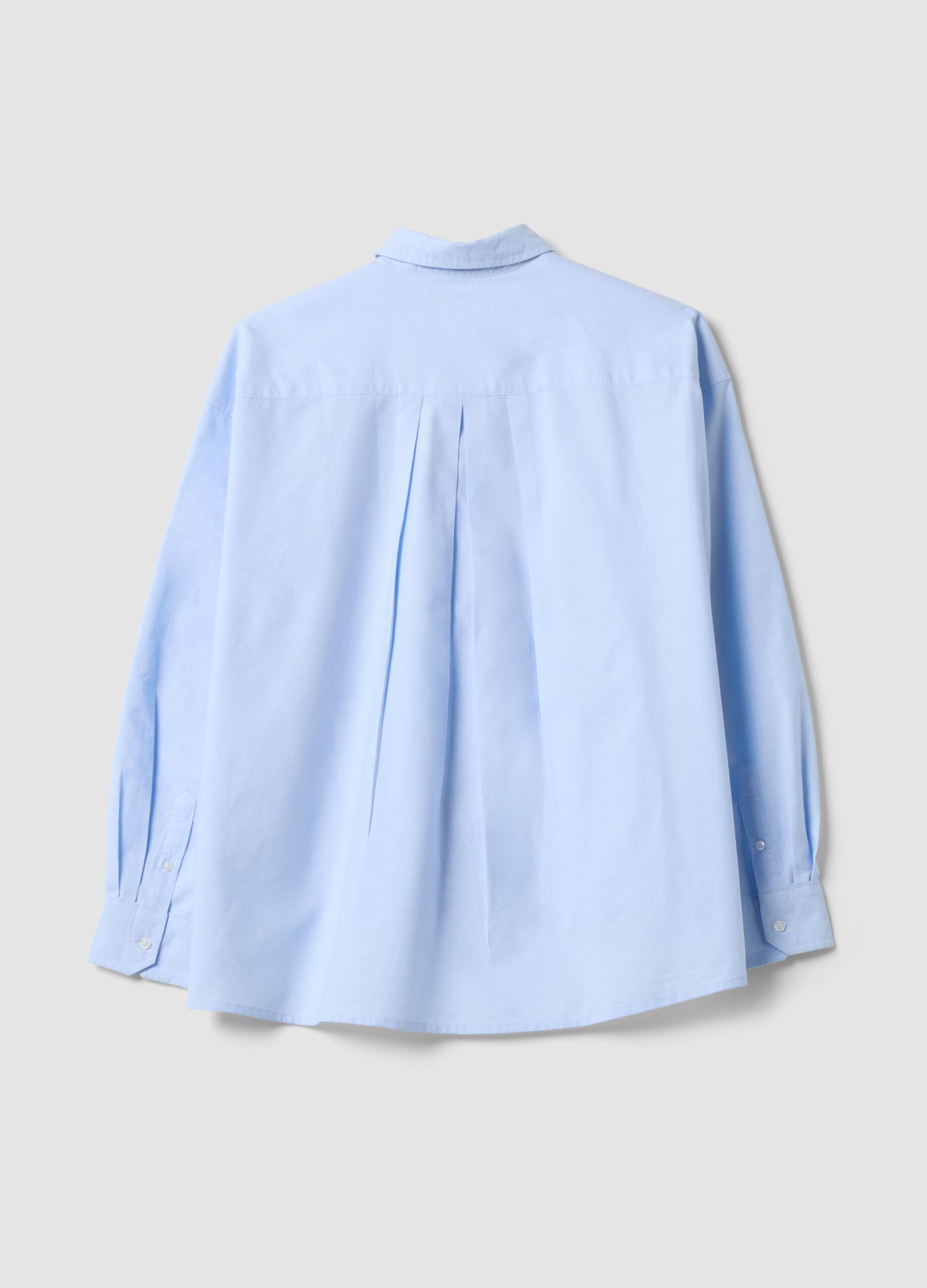 Light blue pure cotton shirt with classic collar, regular fit