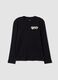 T-shirt nera in puro cotone organico con stampa "Hyped" per ragazzo_0
