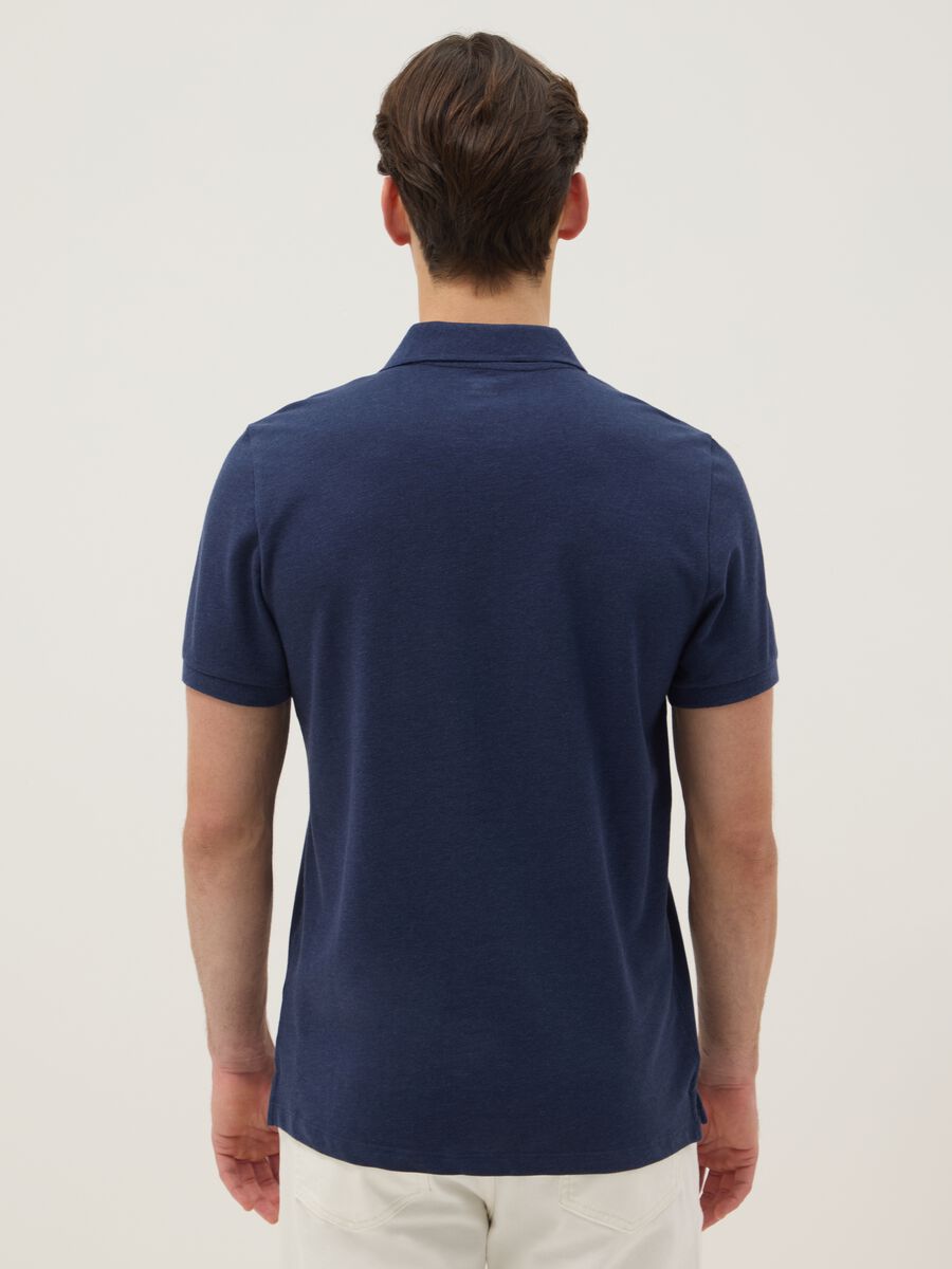 Blaue Poloshirt aus reiner Baumwolle mit kurzen &Auml;rmeln, Regular Fit_3