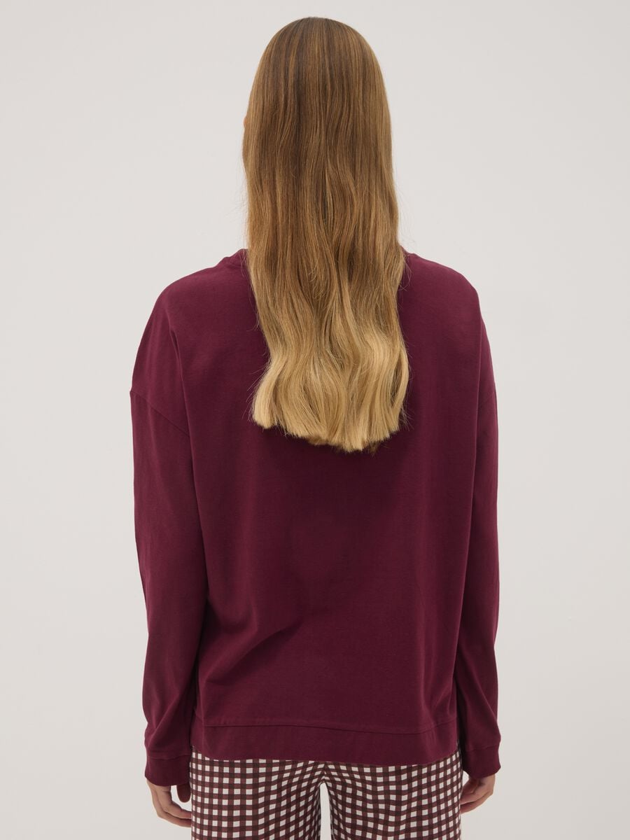 Purple pure cotton Peanuts print pyjama top_3