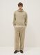 Oversize fit beige cotton blend trousers_0