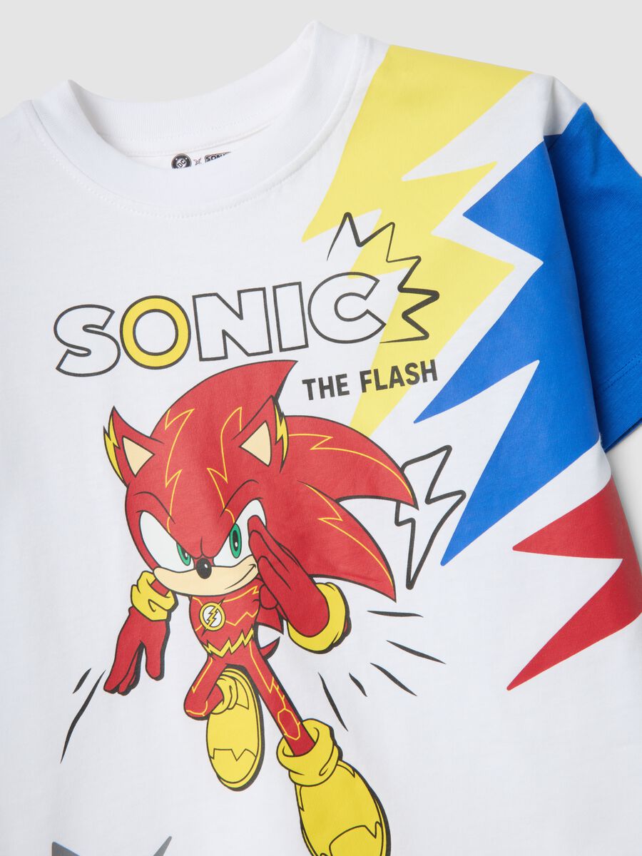 Blue and white pure cotton kids&rsquo; oversized-fit set with Sonic_2