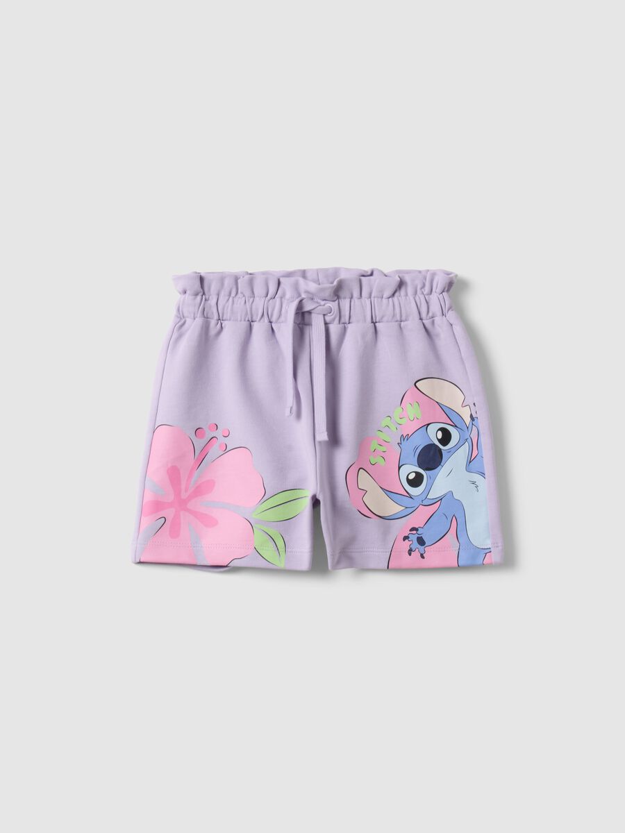 Girls' purple pure cotton shorts regular fit with Stitch_0