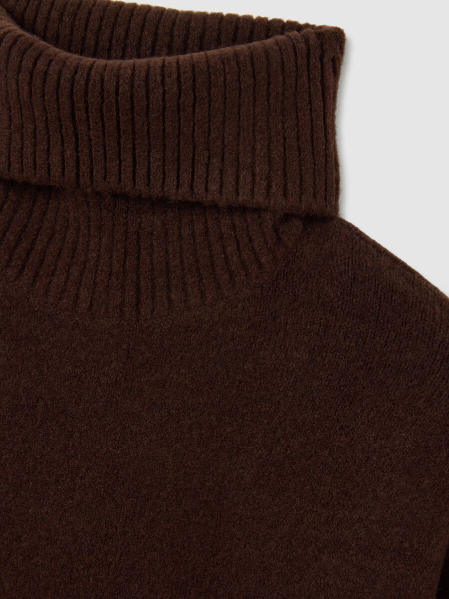Brown turtleneck sweater regular fit_5