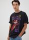 Black pure cotton T-shirt with Rolling Stones print_0