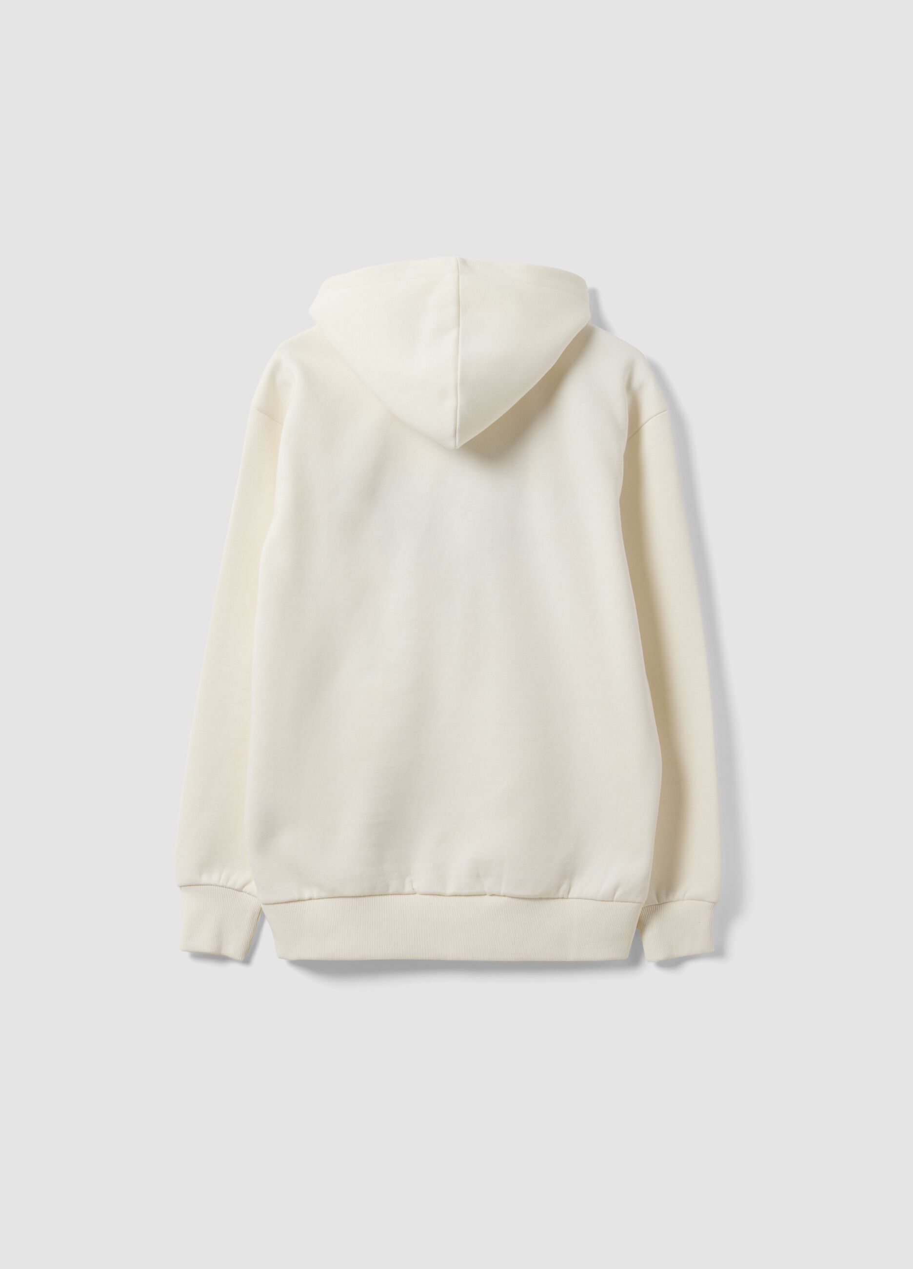 Sweatshirt branca com capuz em mistura de algod&atilde;o e log&oacute;tipo Chicago Bulls