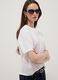 White short-sleeved pure cotton T-shirt with broderie anglaise embroidery_0