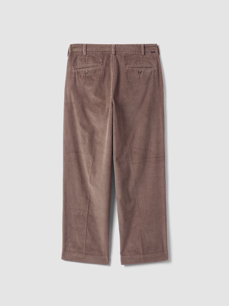 Brown pure cotton corduroy baggy-fit trousers_6