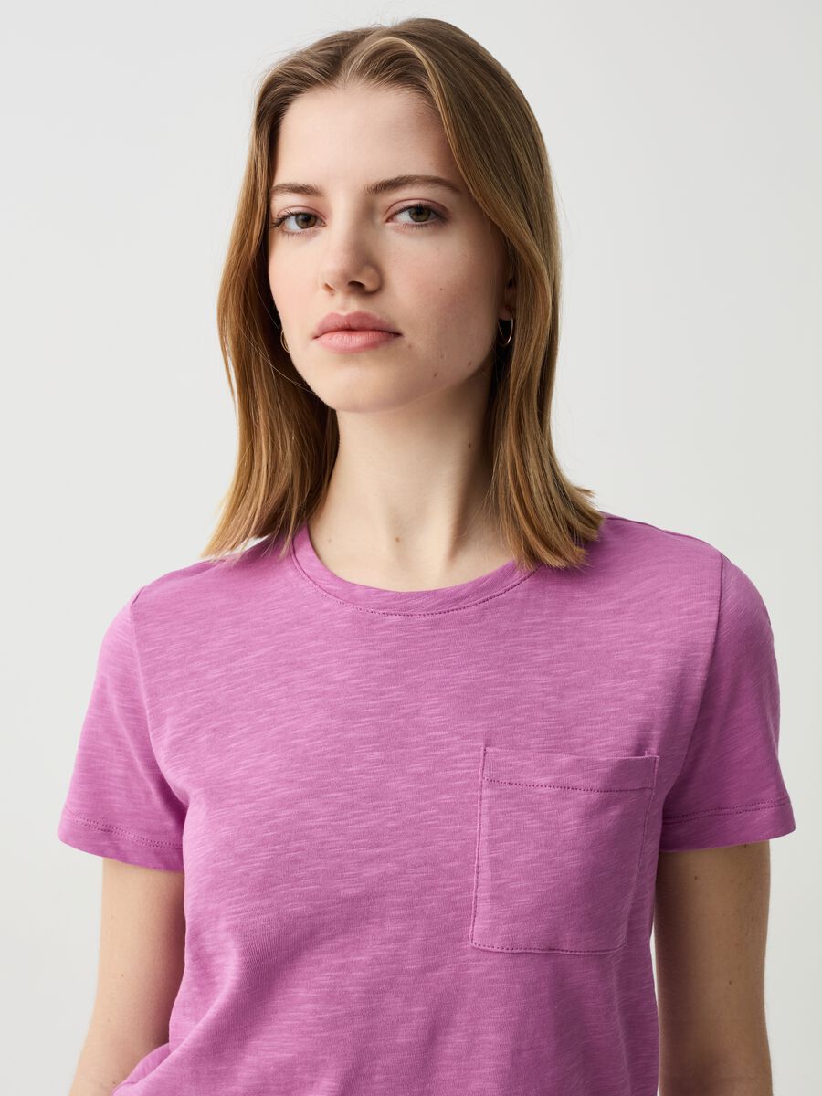 Essential mélange cotton T-shirt with pocket_1