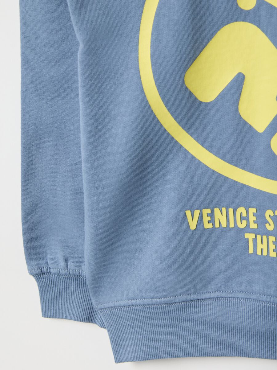 Pure Cotton Blue Oversized Fit Kids Sweatshirt with Print_3