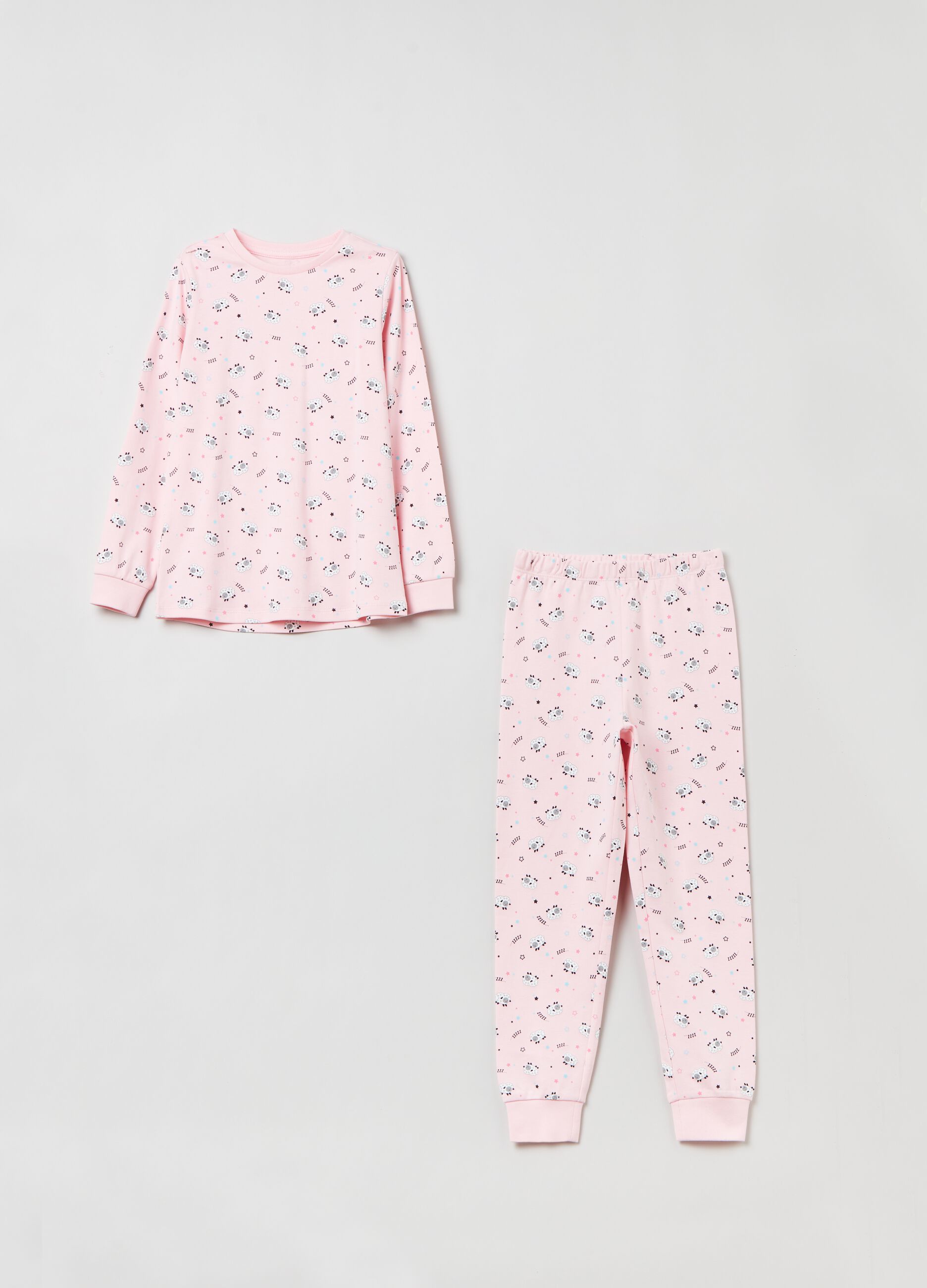 Long pyjamas with small stars and sheep pattern_0