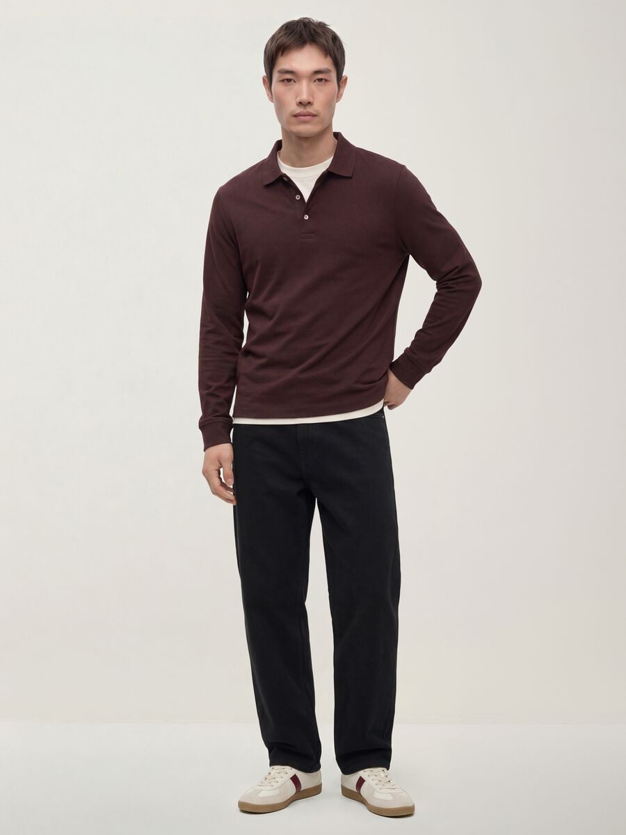 Schwarze Denim-Jeans aus reiner Baumwolle, Relaxed Fit_0