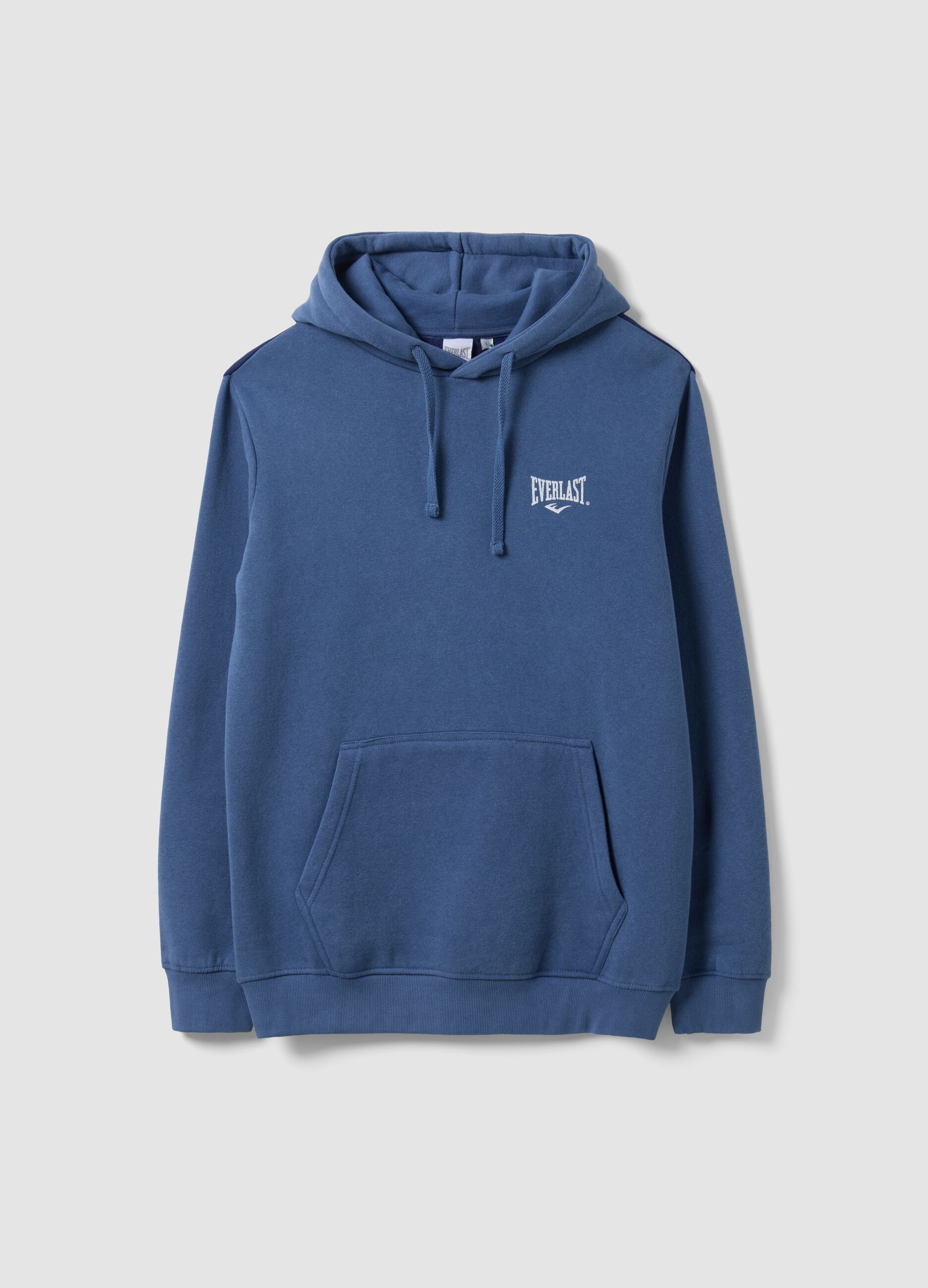 Blue hooded sweatshirt in cotton blend with logo