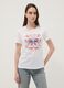 White pure cotton T-shirt with front print_2