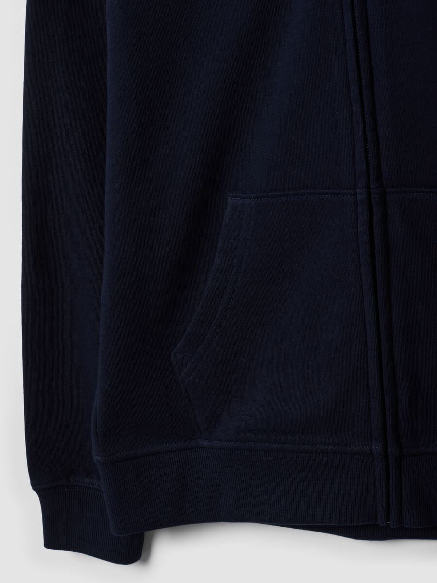 Blue hooded sweatshirt in pure organic cotton, regular fit for boys_2