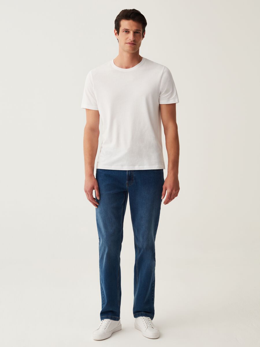 Regular-fit jeans with cross-hatch weave_3