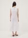 White sleeveless pure cotton tiered dress, regular fit_3