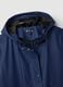 Regular fit blue rain jacket with hood_5