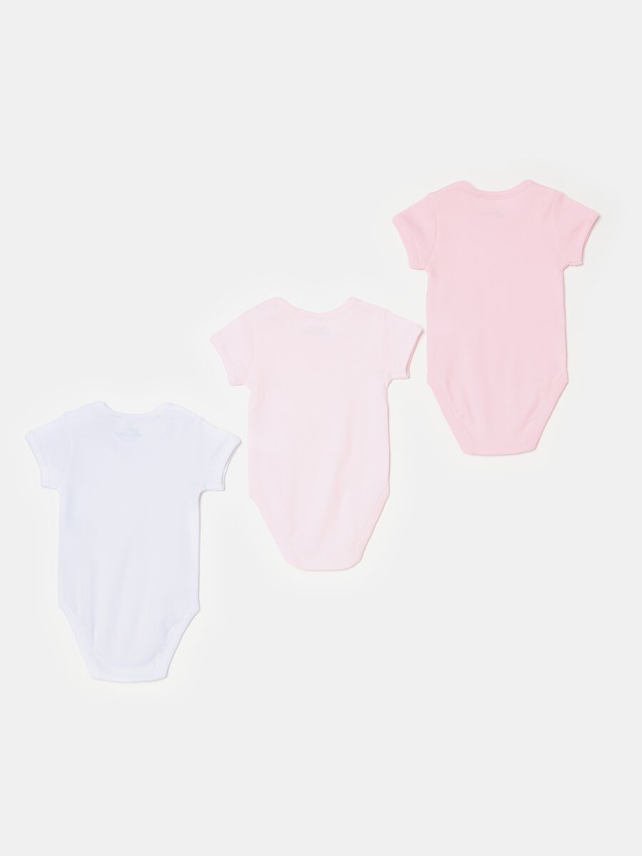 Three-pack cotton bodysuits with short sleeves_1