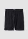 Schwarze Regular-Fit-Shorts aus reiner Baumwolle mit Kordelzug_4