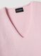 Pink stretch wool jumper with deep V-neck and oversized fit_1
