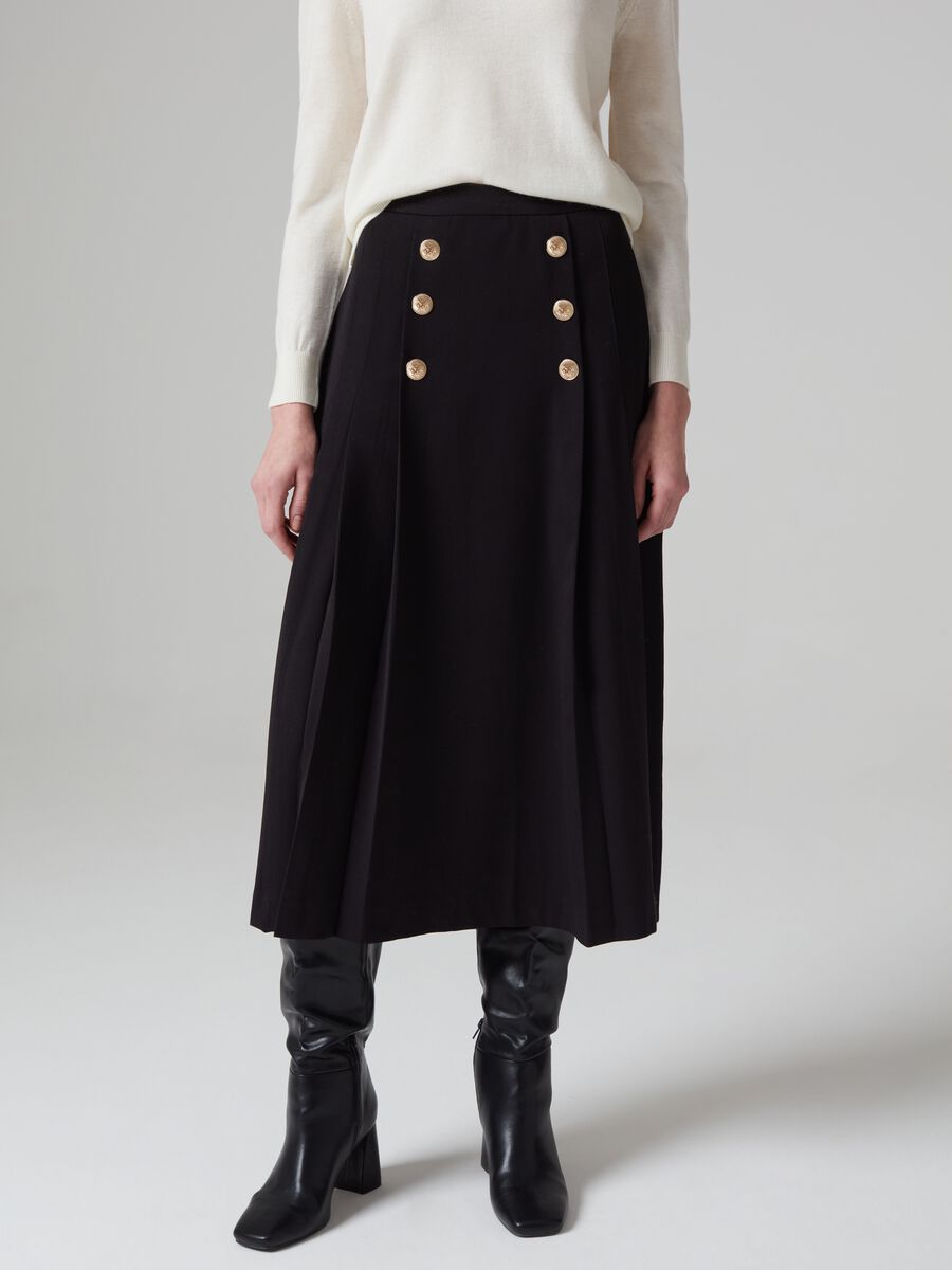 Midi skirt with darts and buttons_4