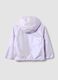 Casaco leve roxo com fecho e capuz para menina, corte regular_1