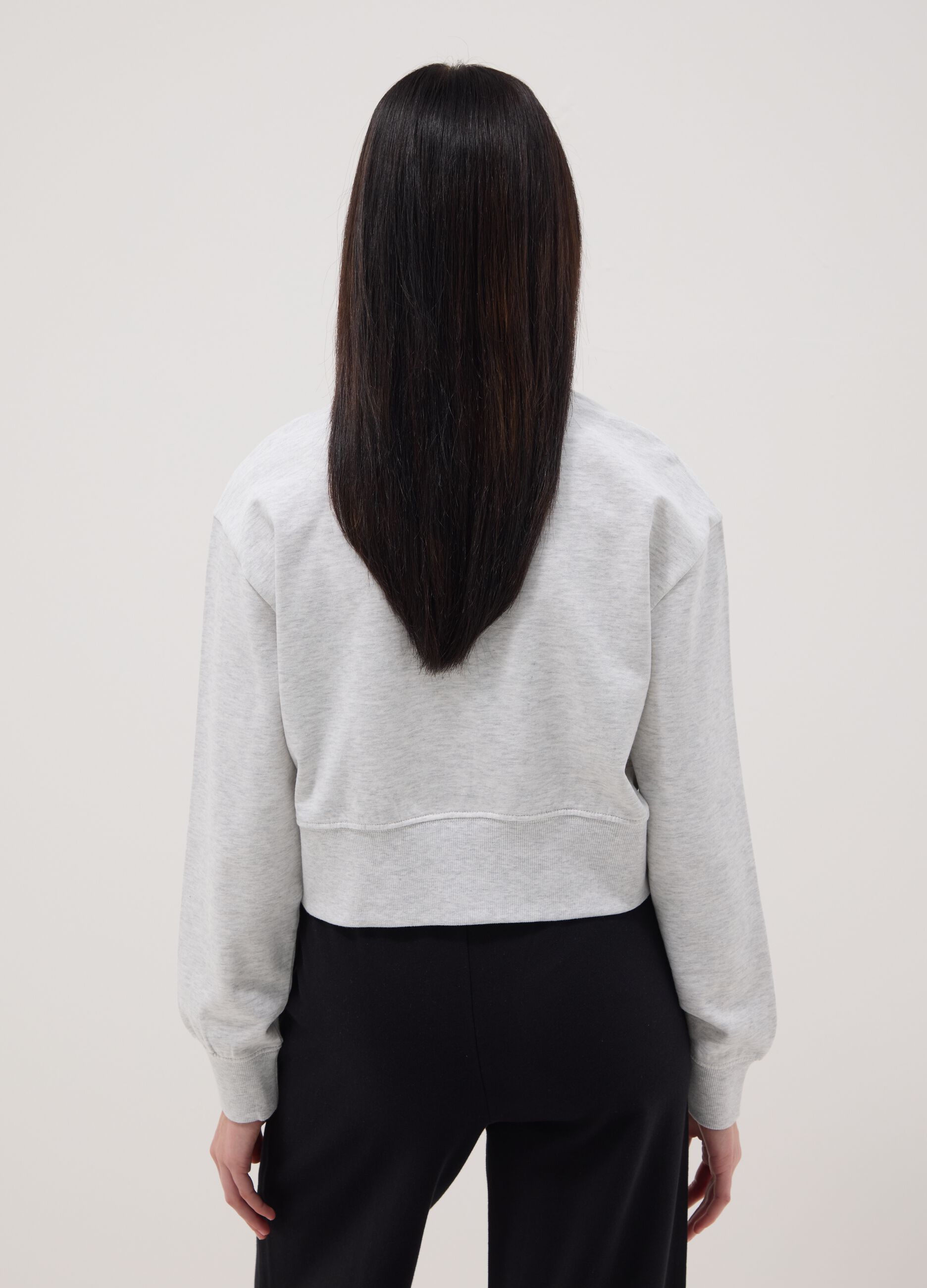 Grey pure cotton sweatshirt regular fit for girls