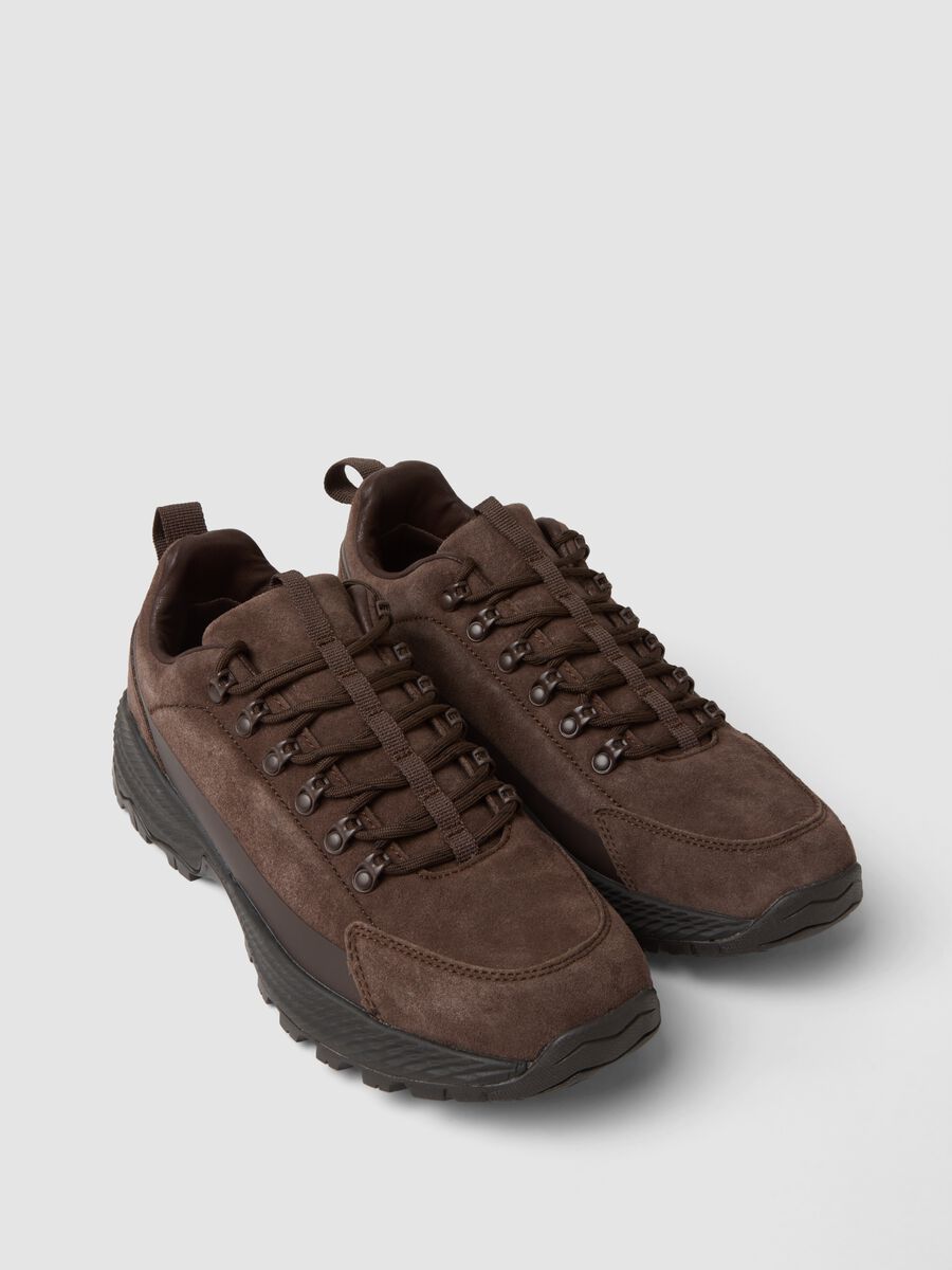 Scarpe marroni in vera pelle con suola carrarmato_3