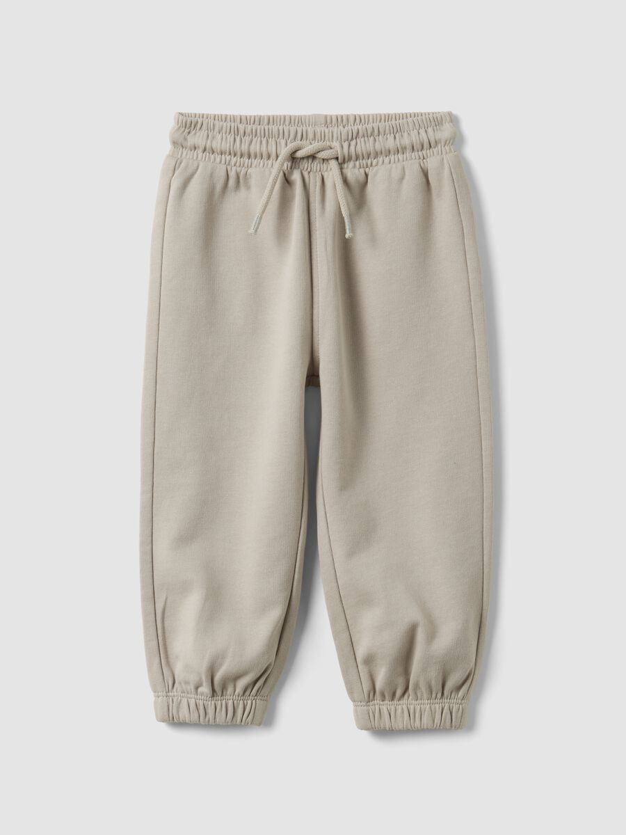 Graue Joggerhose aus reiner Bio-Baumwolle mit Kordelzug f&uuml;r Baby-Jungen_0