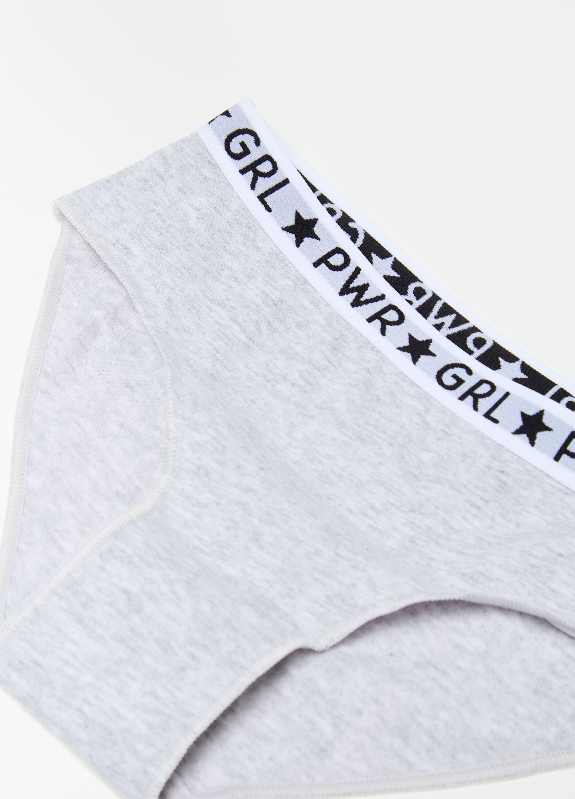 Organic cotton briefs with lettering