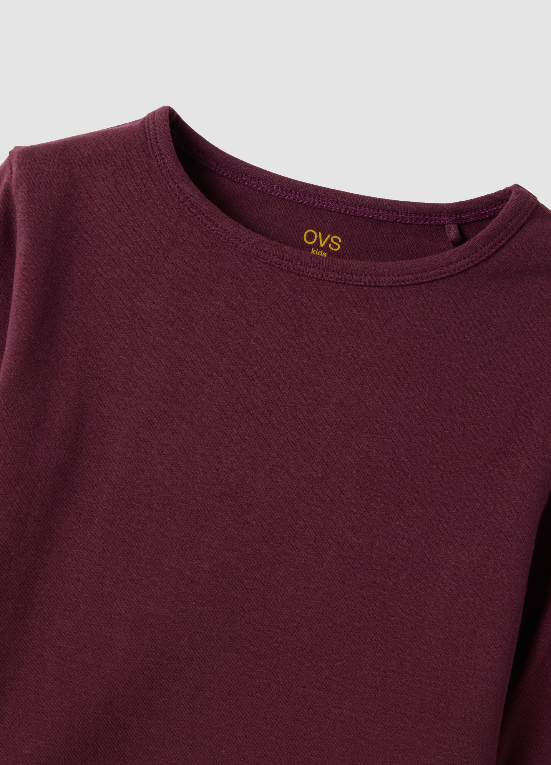 Violettes Slim-Fit-T-Shirt aus elastischem Bio-Baumwolljersey