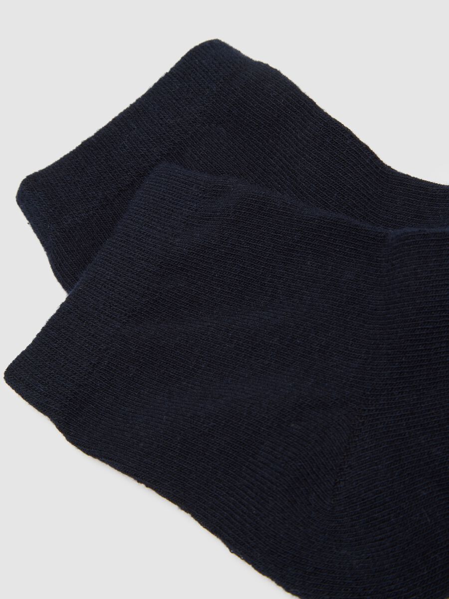 Blue cotton blend regular fit sports socks tripack_2