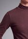 Purple cropped stretch T-shirt with high neck_4