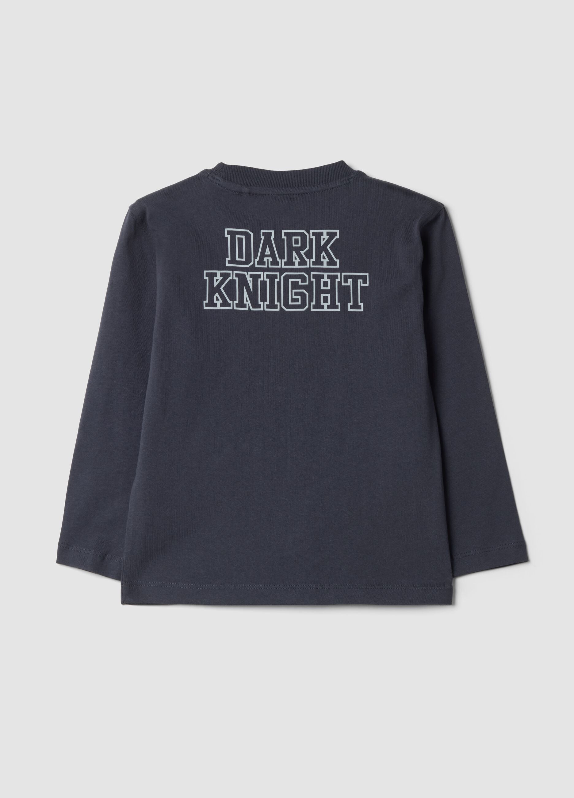 Blaues Oversize-T-Shirt aus reiner Baumwolle mit Batman-Print