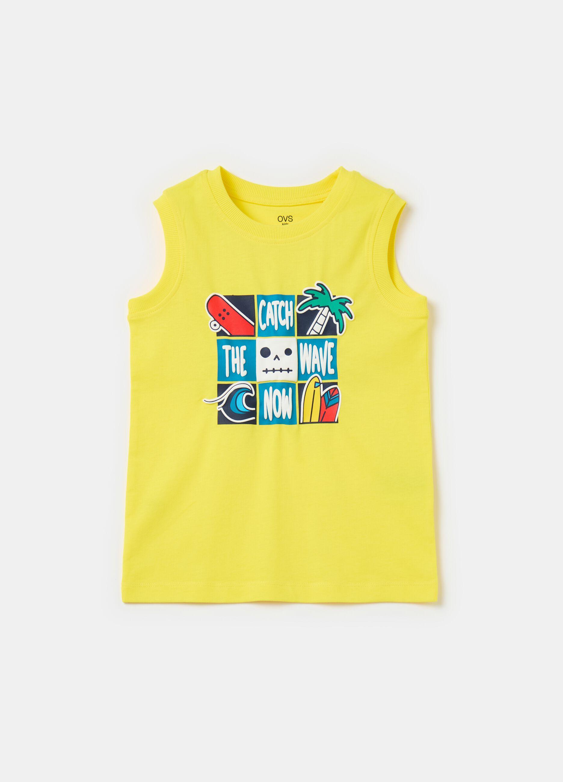 Tank top con stampa tropicale surf
