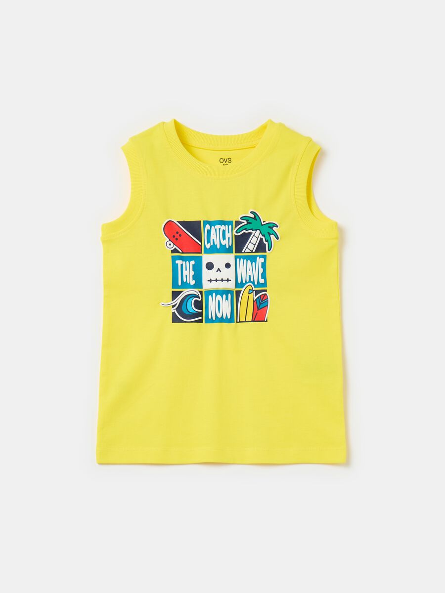 Tank top con stampa tropicale surf_0