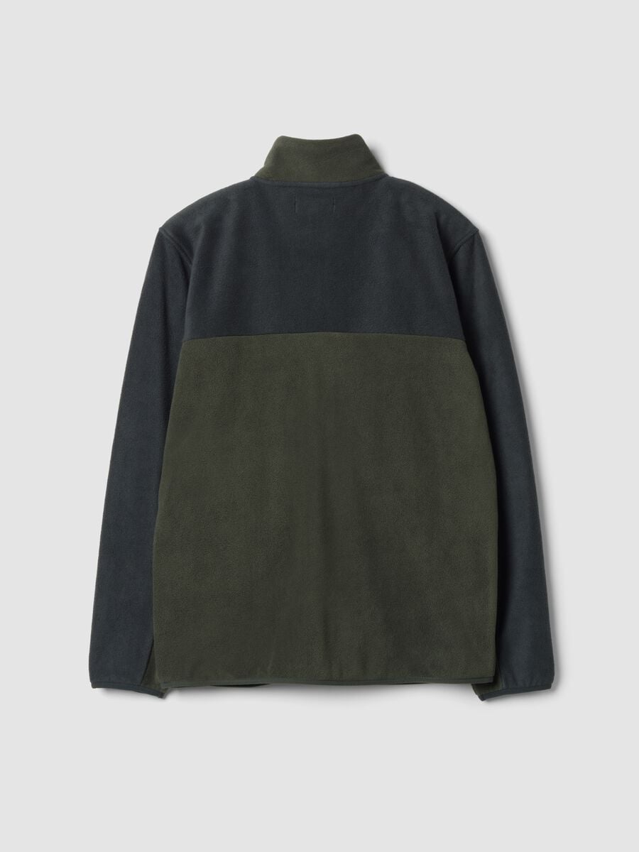 Green fleece zip-neck sweatshirt, regular fit_2